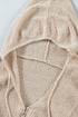 Zipper V-Neck Dropped Sleeve Hooded Solid Sweater